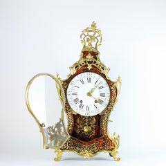 18th Century French Boulle Gilt Bronze Wall Console Clock, Signed "Gribelin"