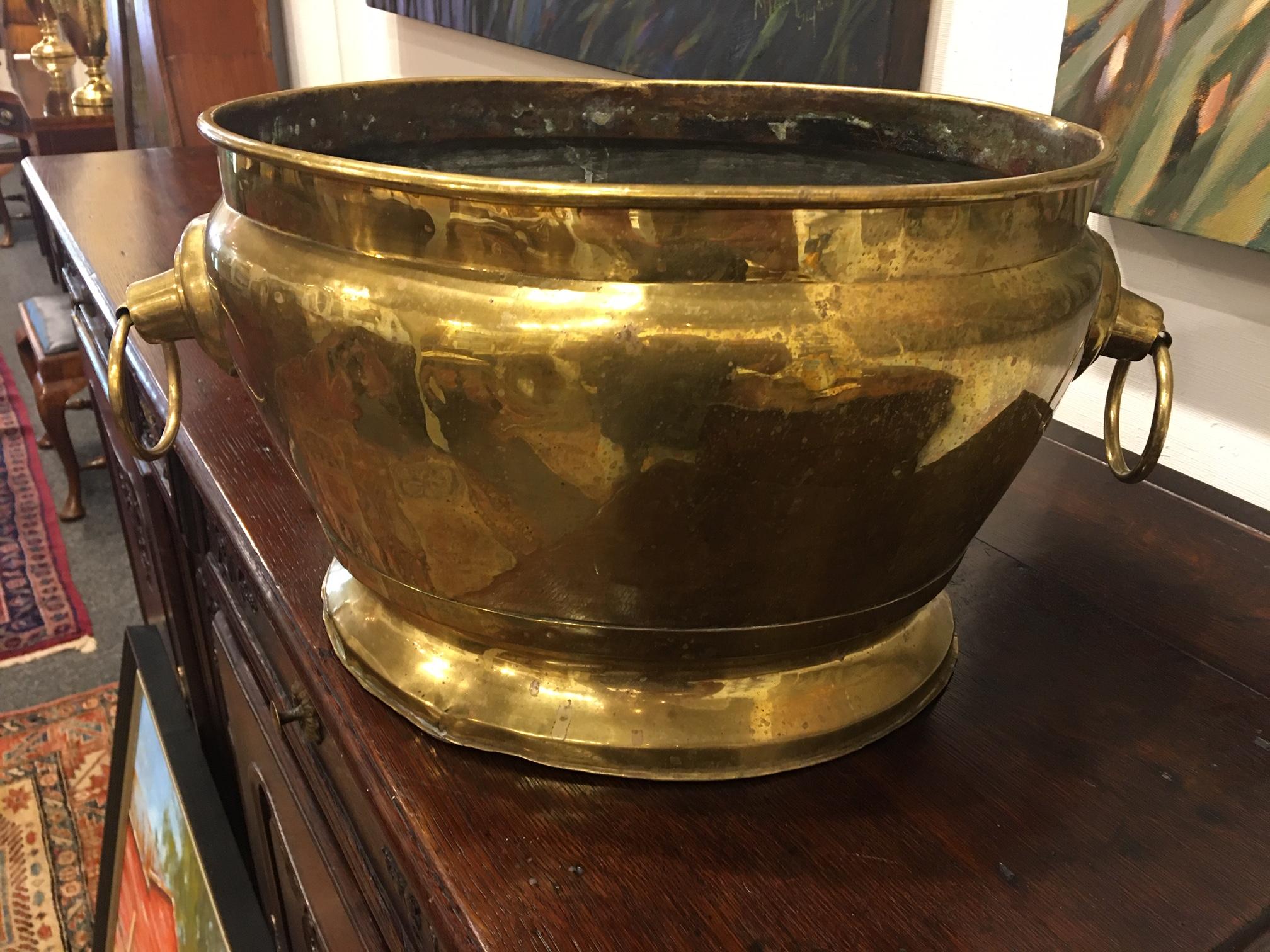 18th Century French Brass Jardiniere with Handles 9