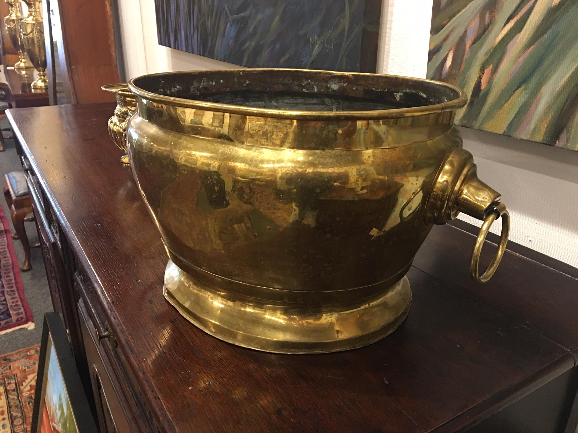 18th Century French Brass Jardiniere with Handles 4