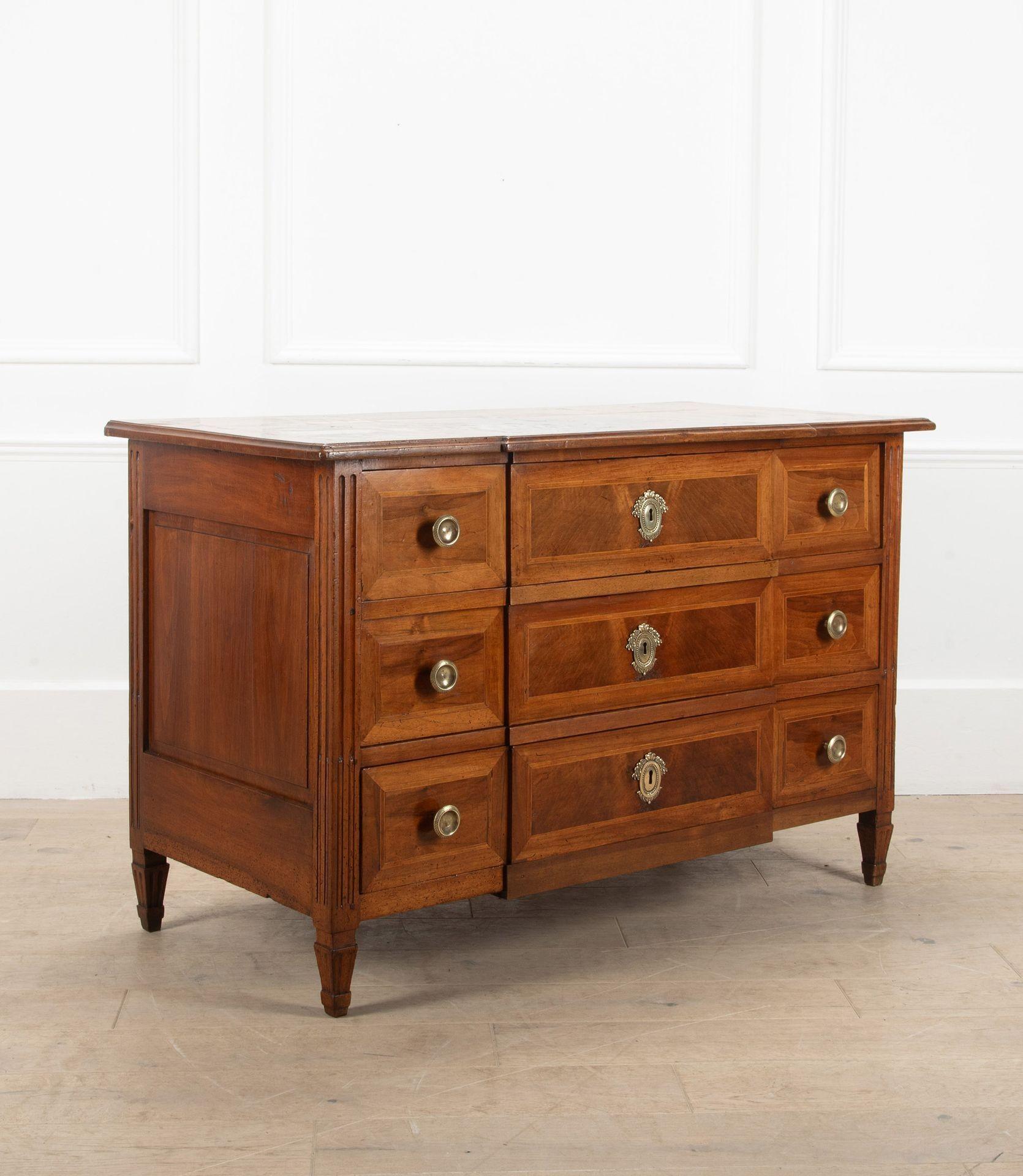 Country 18th Century French Breakfront Walnut Commode For Sale
