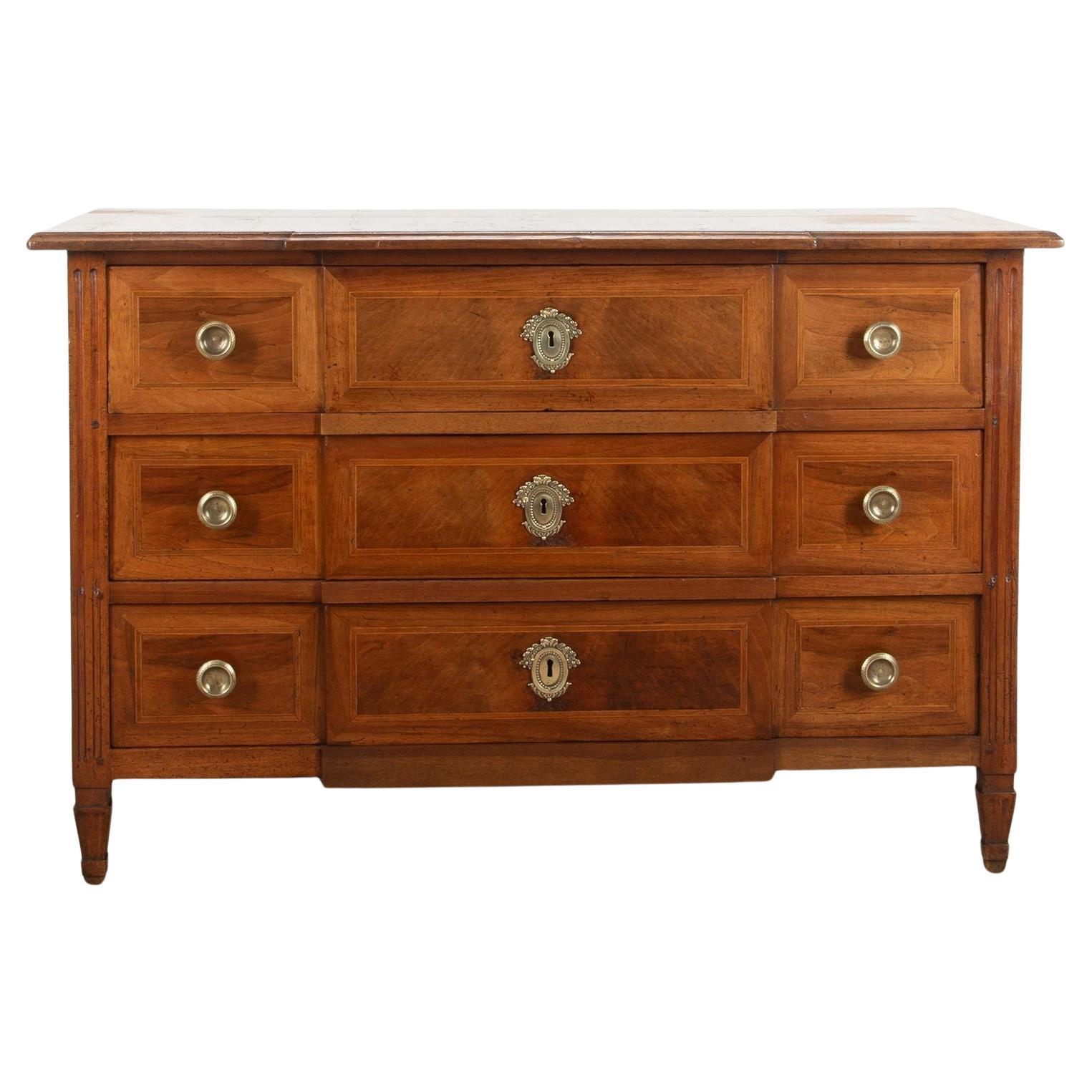 18th Century French Breakfront Walnut Commode