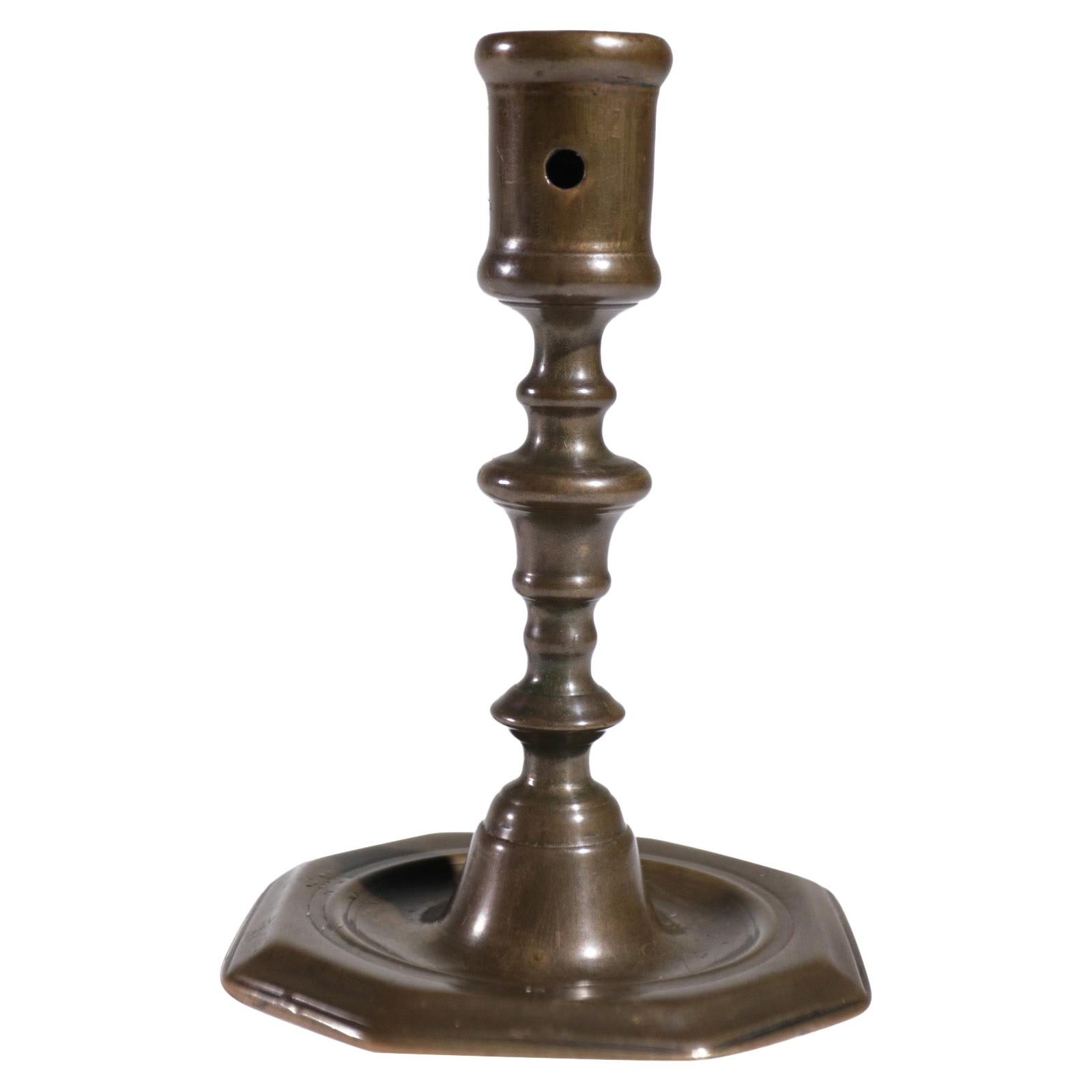 18th Century French Bronze Candlestick For Sale