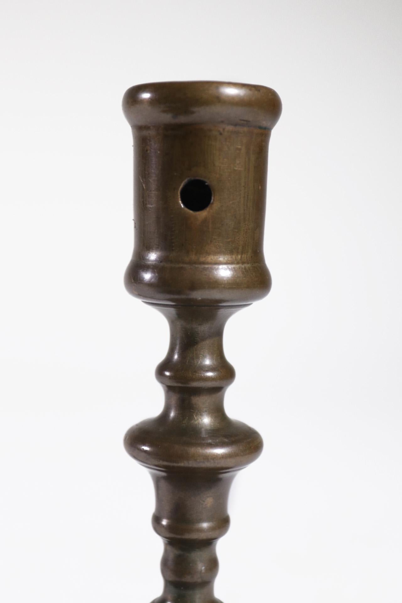Louis XV 18th Century French Bronze Candlestick For Sale