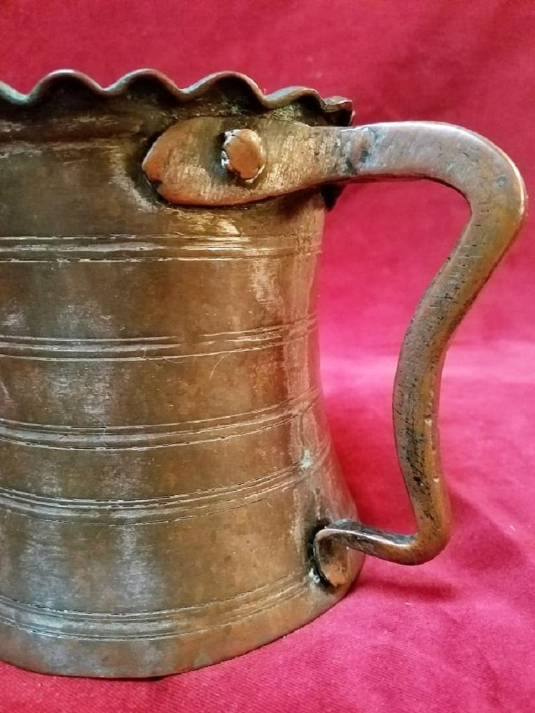 Cast 18th Century French Bronze Tankard For Sale