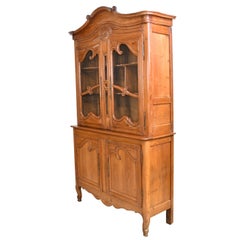 18th Century Buffet à Deux Corps in Pine with Brass Chicken Wire on Panels