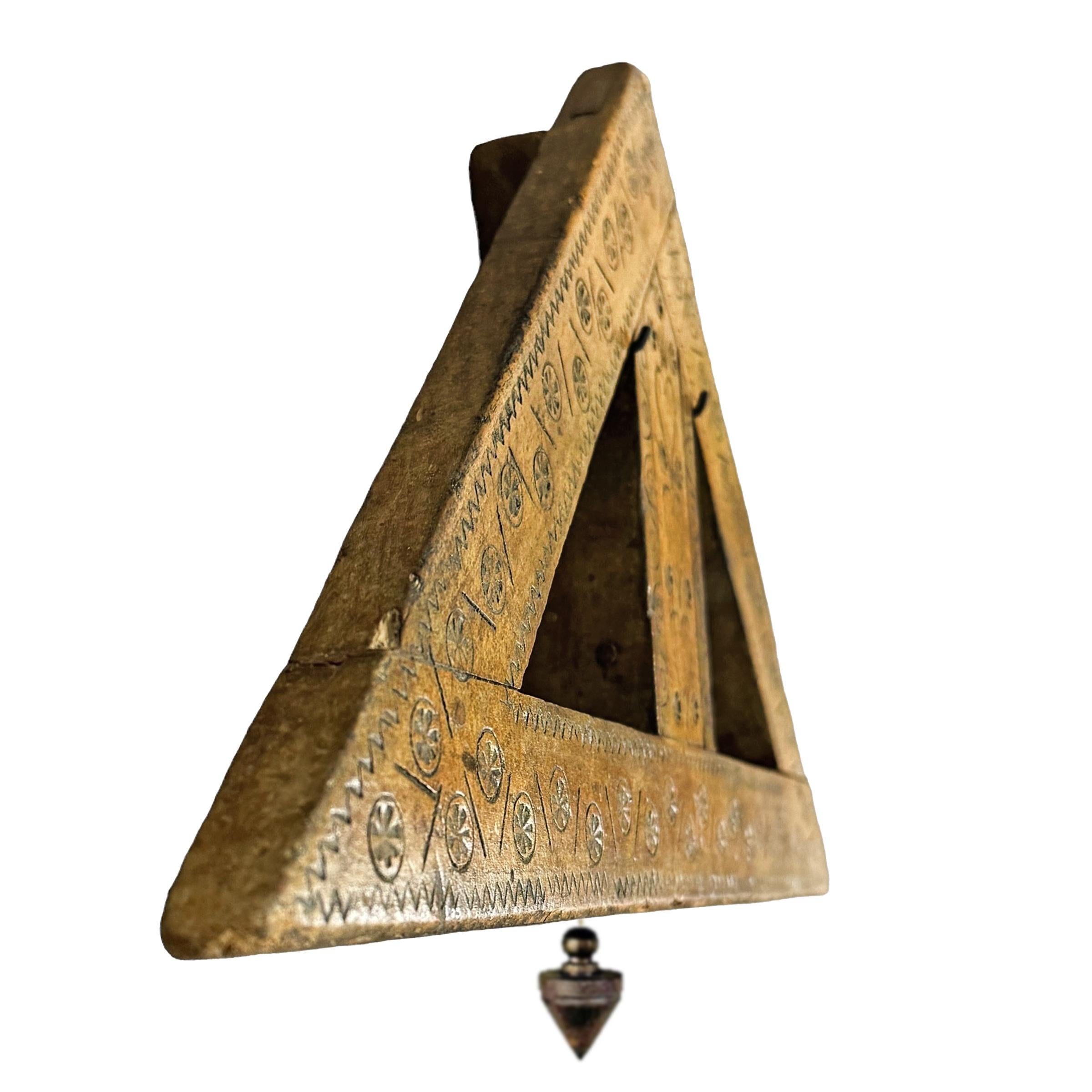 18th Century French Builder's Square on Custom Wall Mount In Good Condition In Chicago, IL