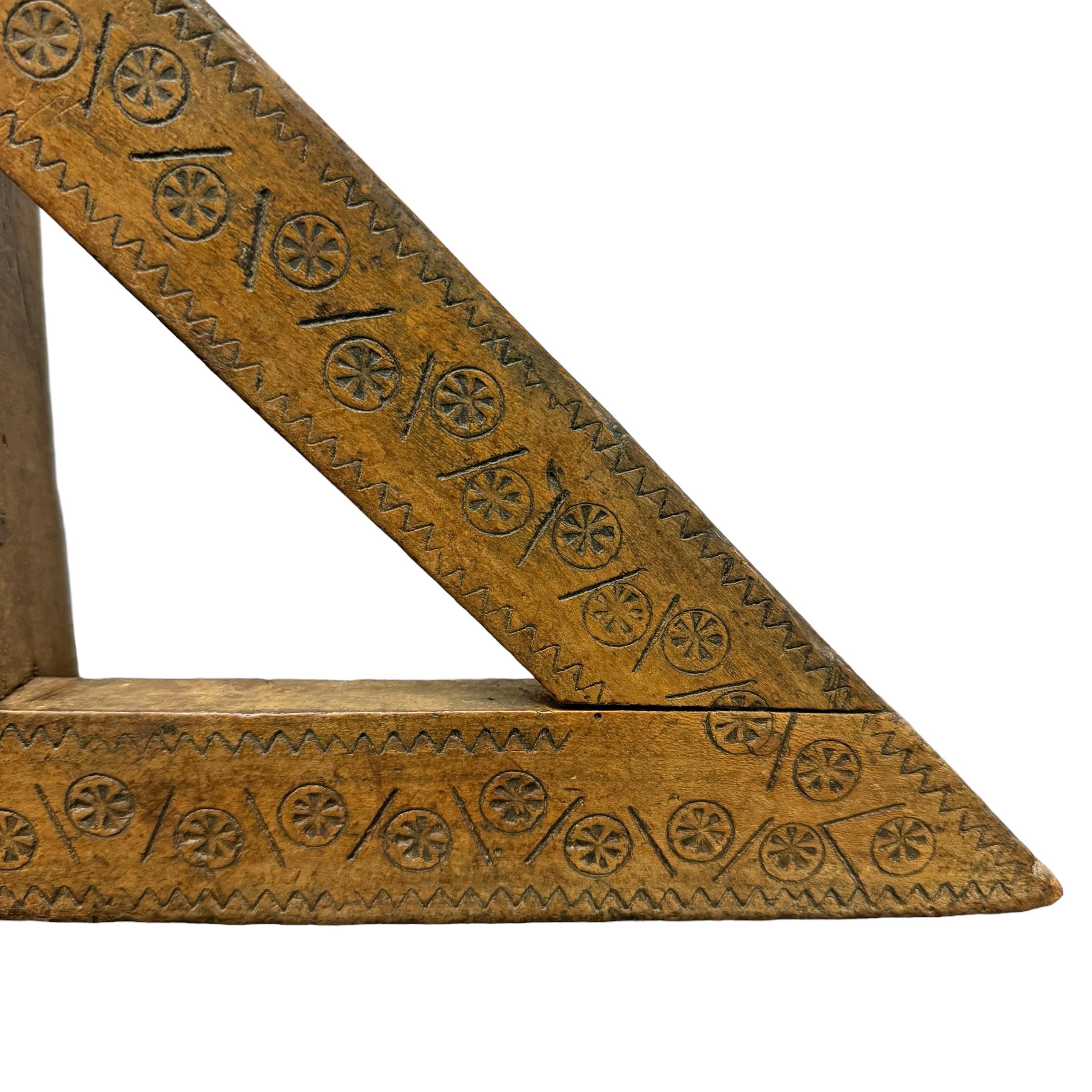18th Century French Builder's Square on Custom Wall Mount 1