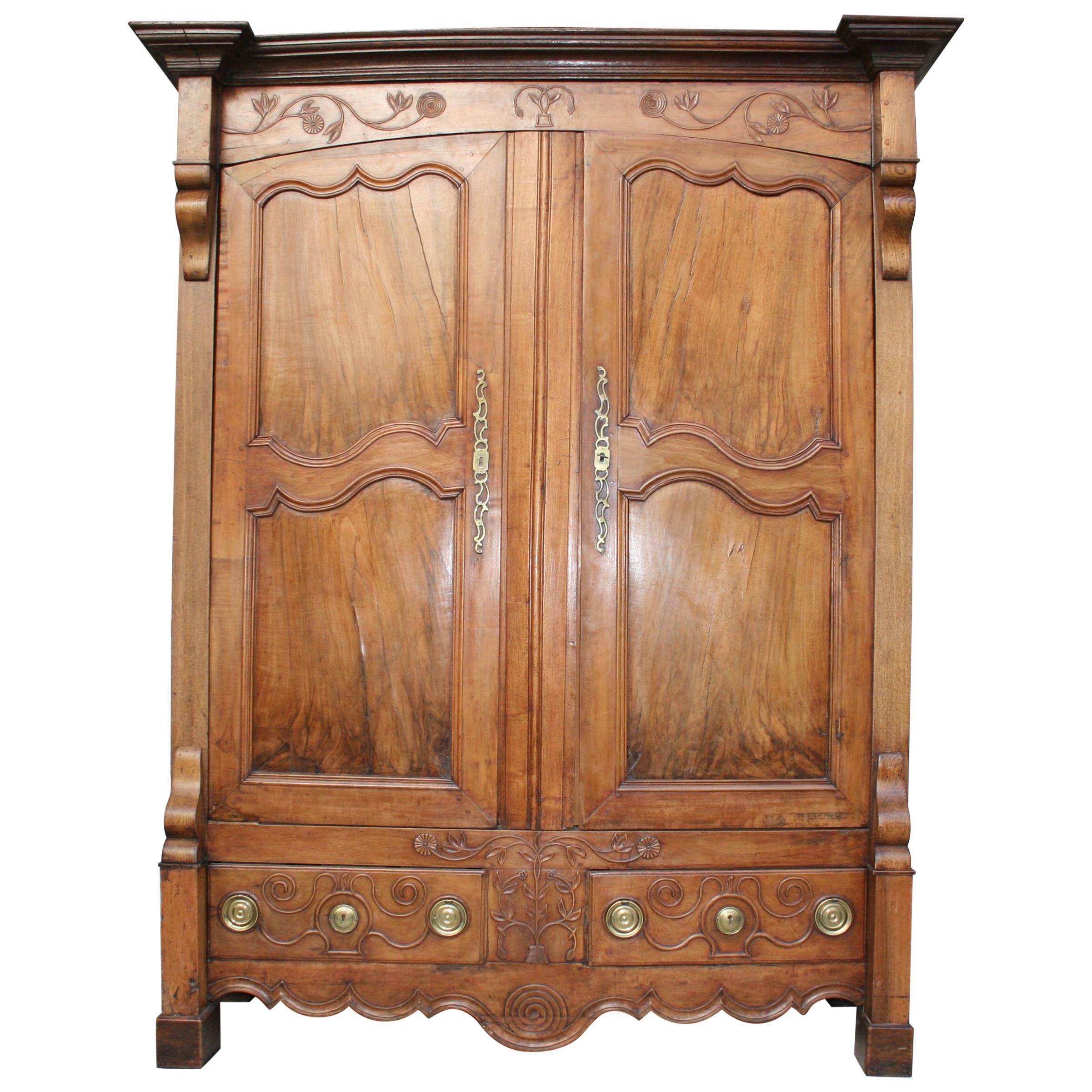 18th Century French Cabinet Made of Walnut and Oak