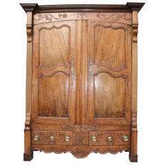 Antique 18th Century French Cabinet Made of Walnut and Oak