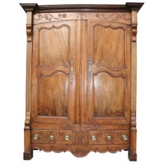 18th Century French Cabinet Made of Walnut and Oak