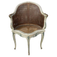 Antique 18th Century French Caned Corner Chair or Chaise De Bureau