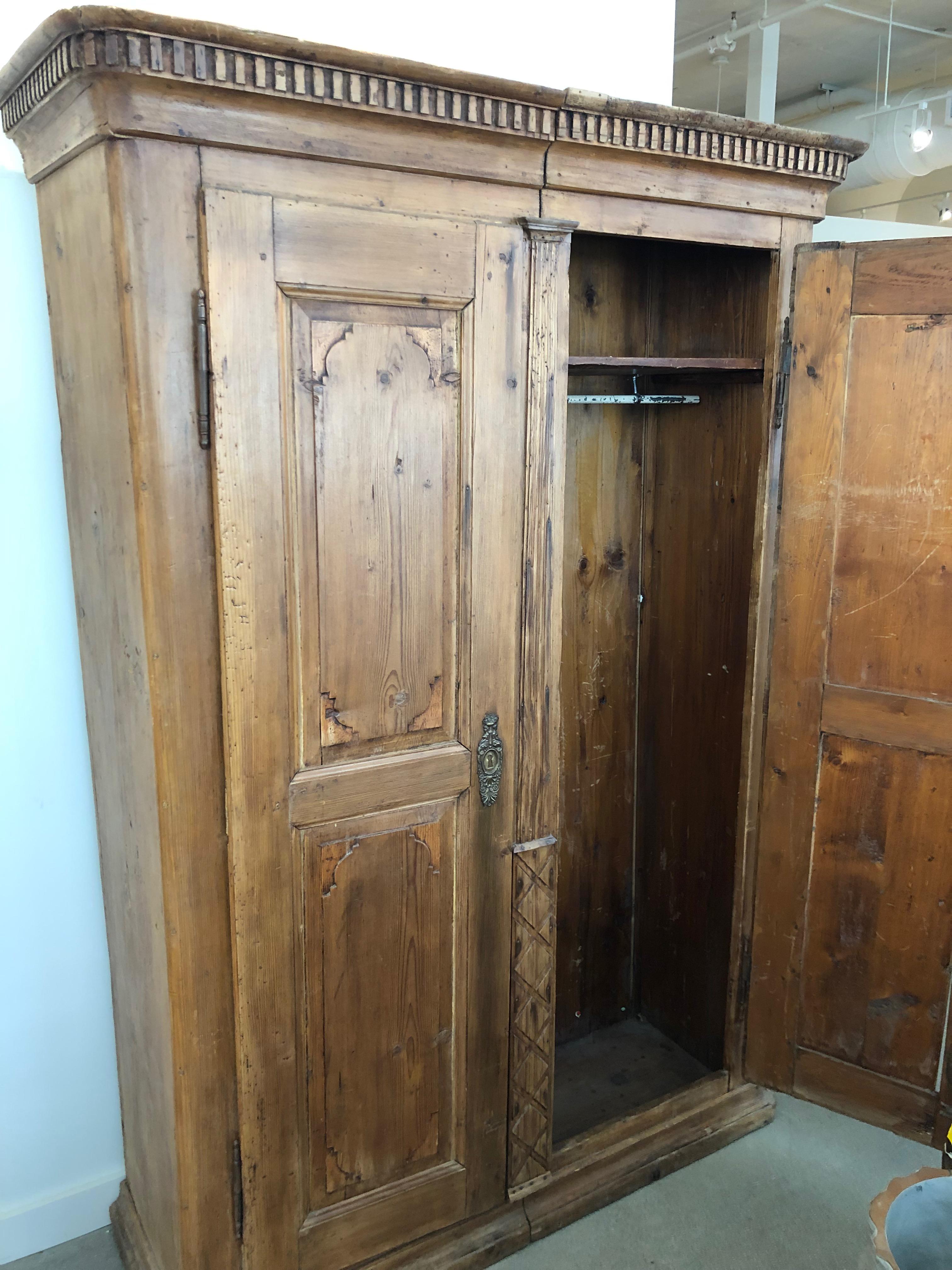 18th Century French Carved 2-Door Armoire For Sale 1