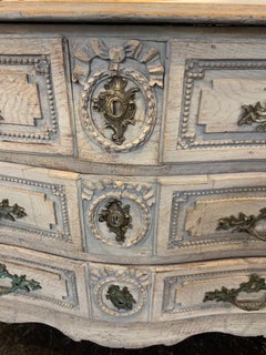 18th Century French Carved and Bleached White Oak Chest
