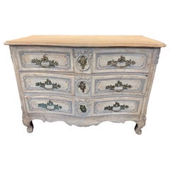 Antique 18th Century French Carved and Bleached White Oak Chest