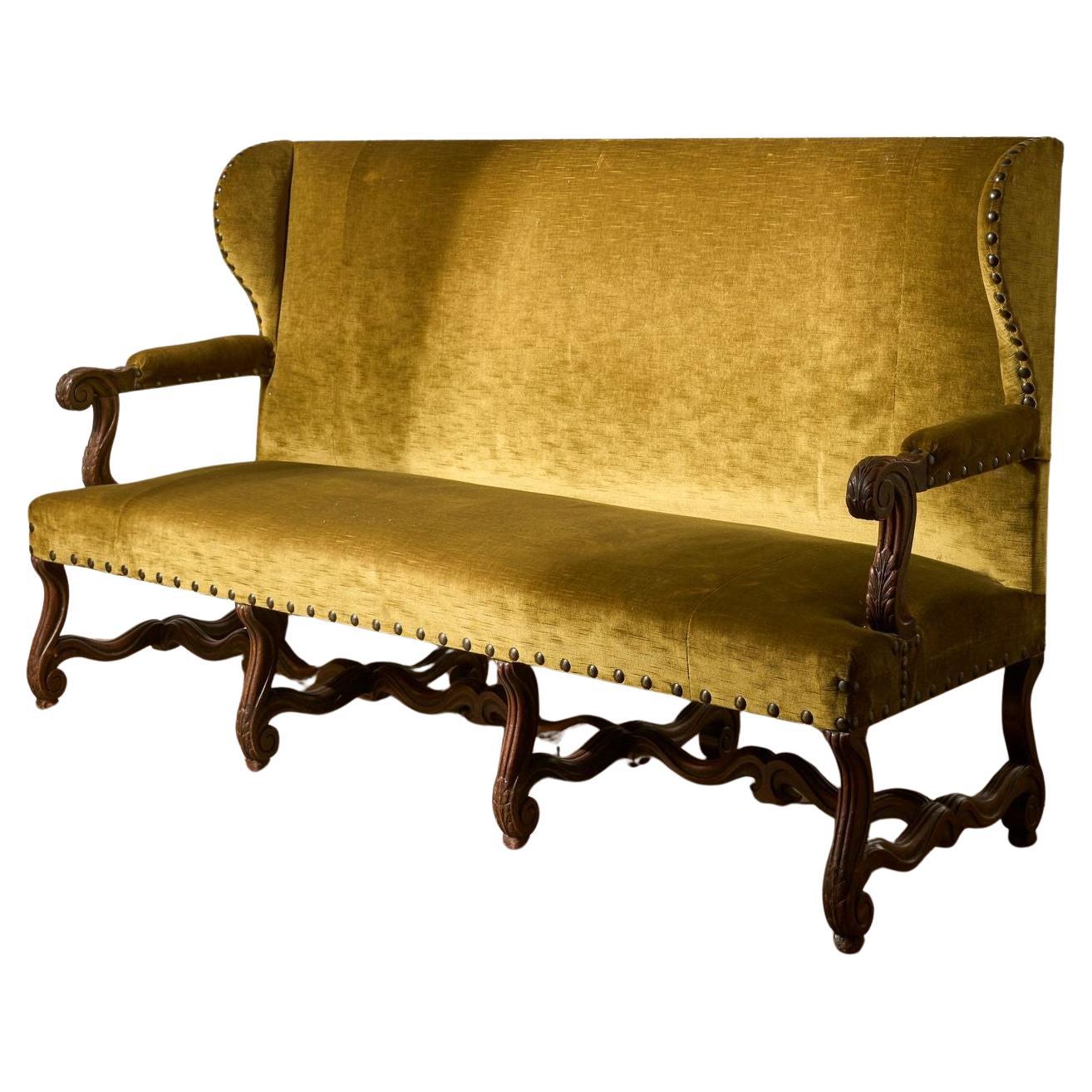 18th Century French carved frame hall bench