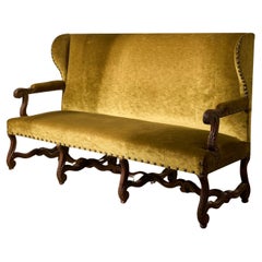 18th Century French carved frame hall bench