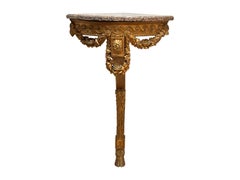 18th Century French Carved Giltwood Console Table with Marble Top