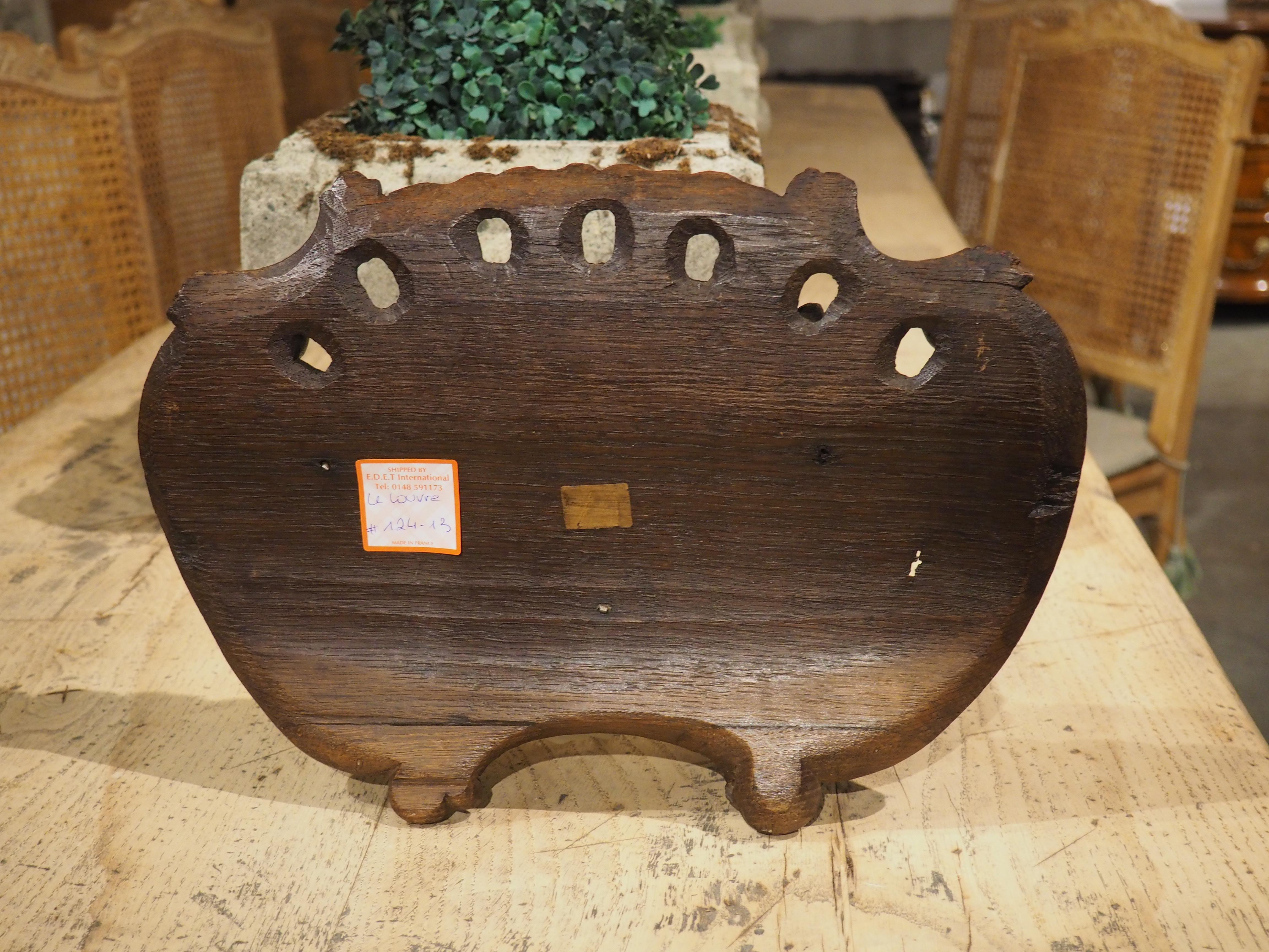 Hand-Carved 18th Century French Carved Oak Altar Plaque, AMSR For Sale
