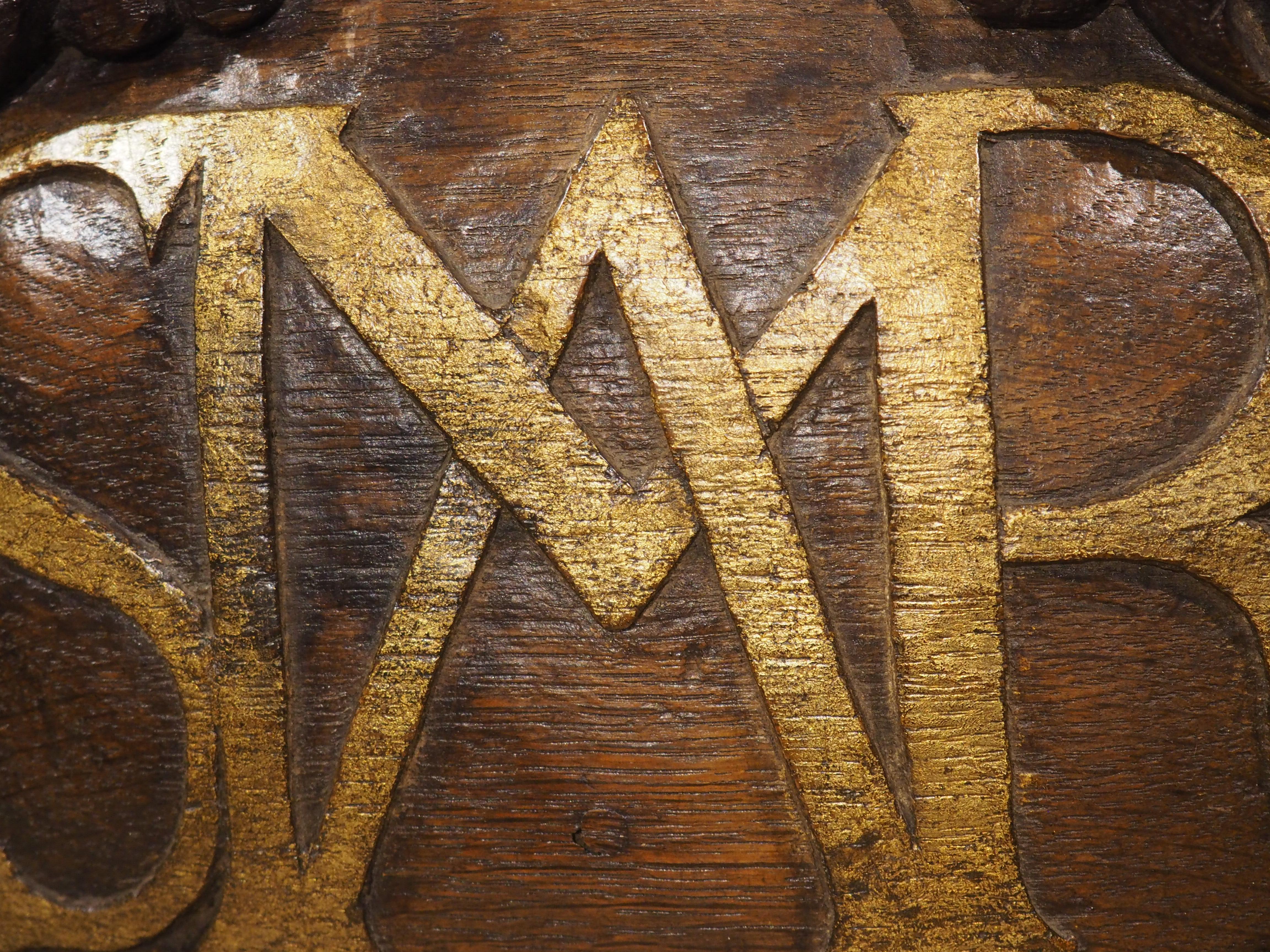 18th Century French Carved Oak Altar Plaque, AMSR For Sale 1