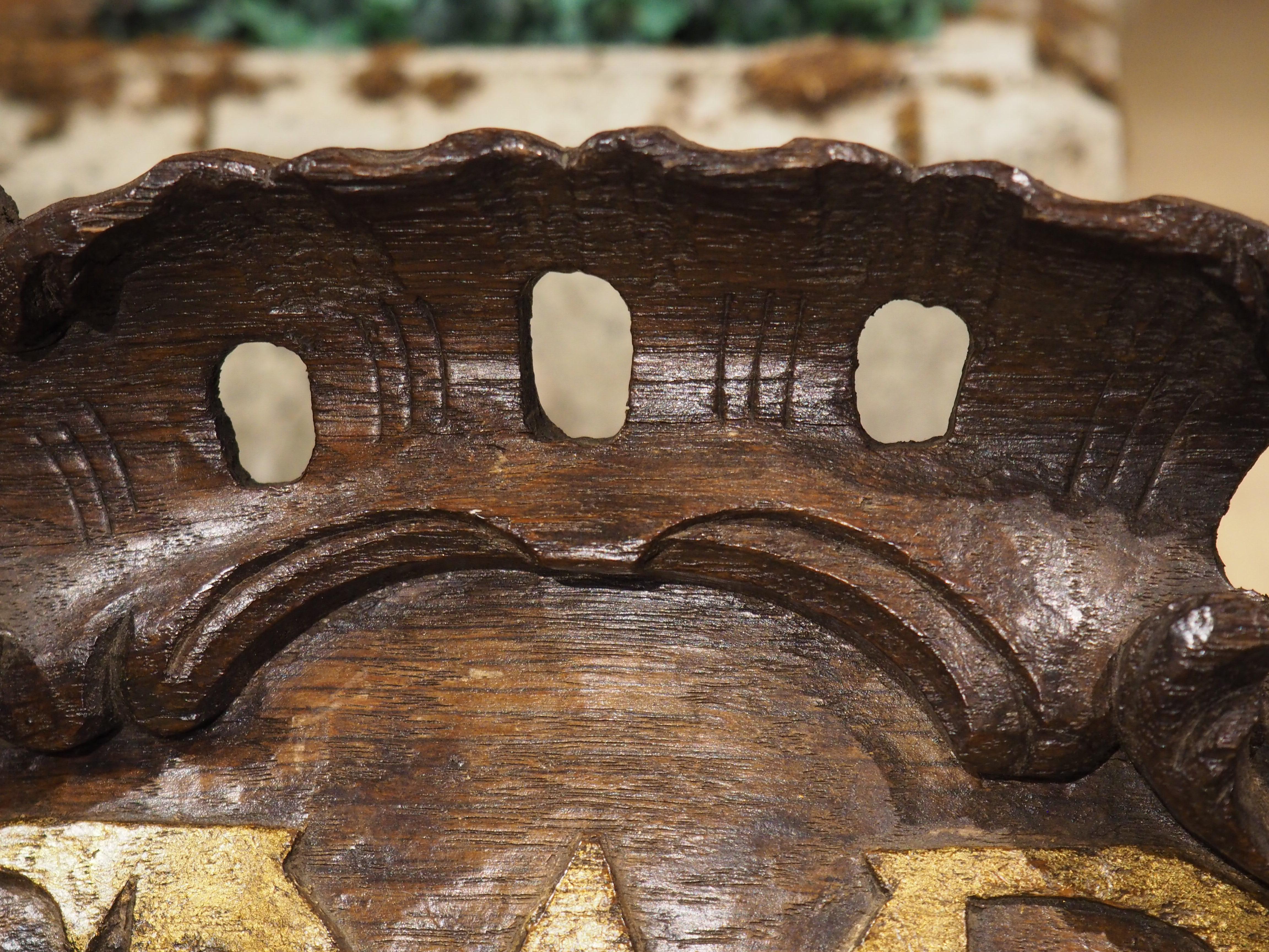 18th Century French Carved Oak Altar Plaque, AMSR For Sale 2