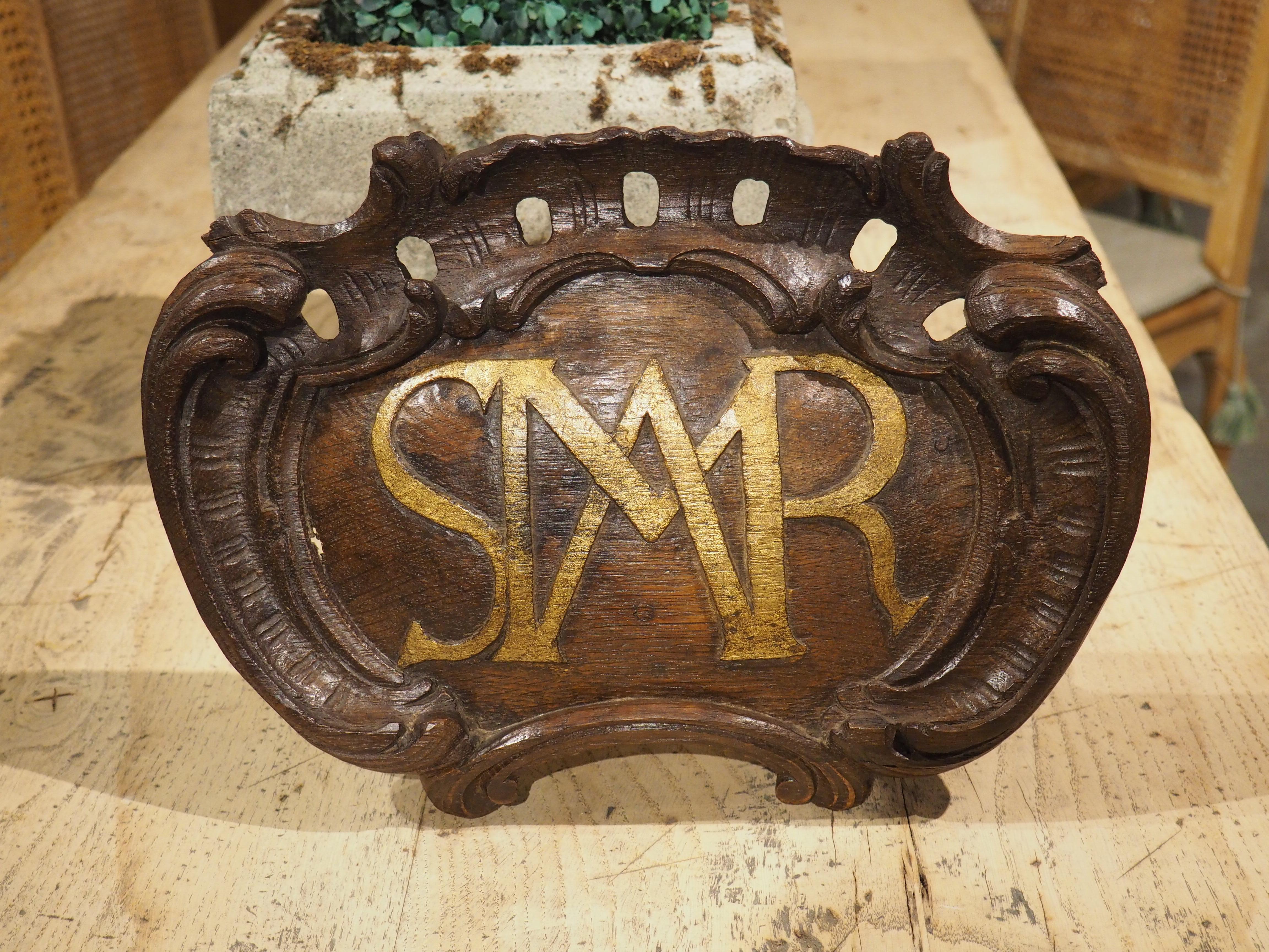 18th Century French Carved Oak Altar Plaque, AMSR For Sale 3