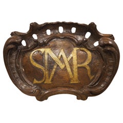 18th Century French Carved Oak Altar Plaque, AMSR