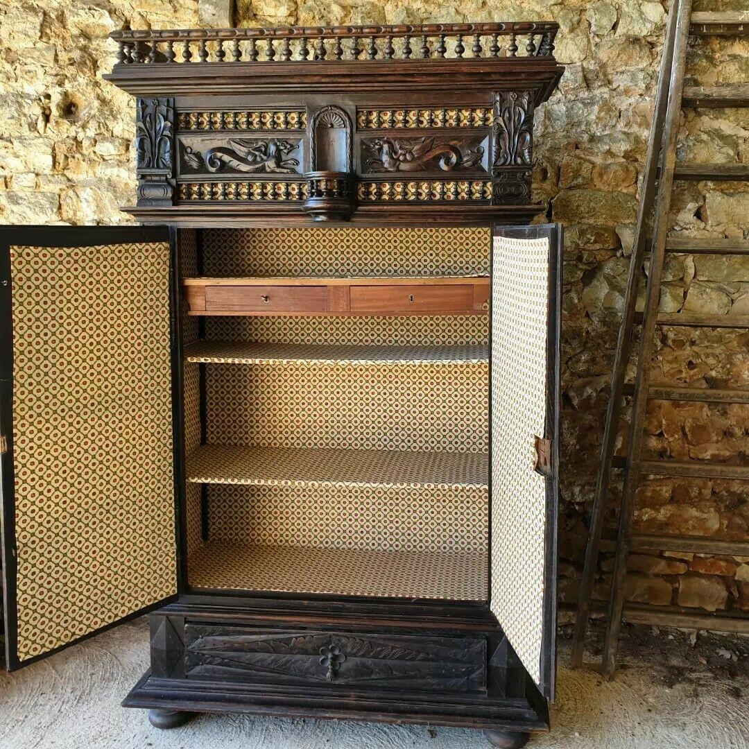 18th Century French Carved Oak Breton Wardrobe 2