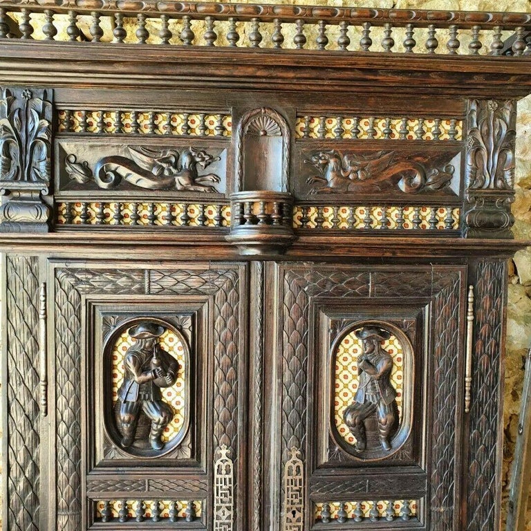 18th Century French Carved Oak Breton Wardrobe 3