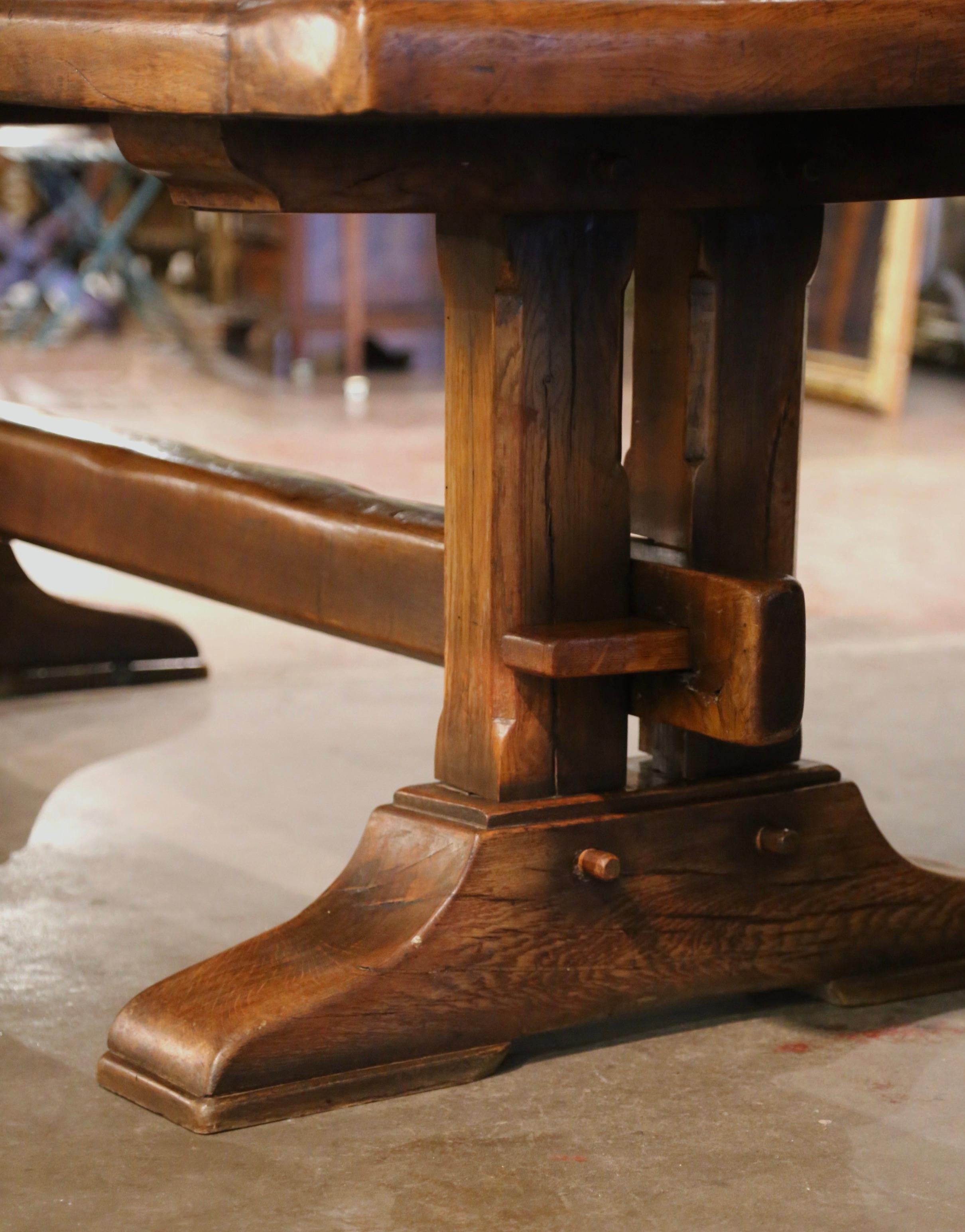 18th Century French Carved Oak Farm Trestle Table from Normandy 5