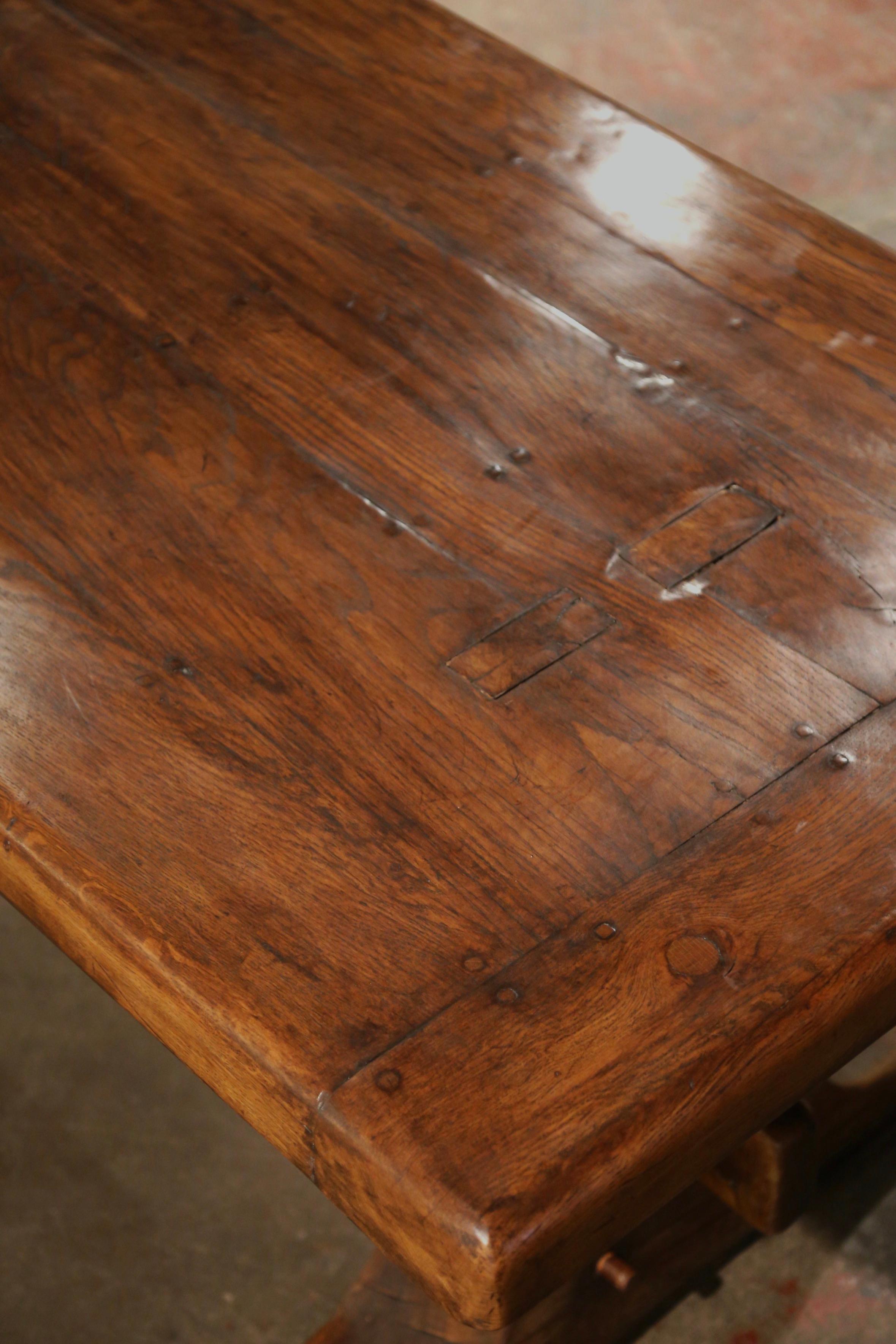 18th Century French Carved Oak Farm Trestle Table from Normandy 6
