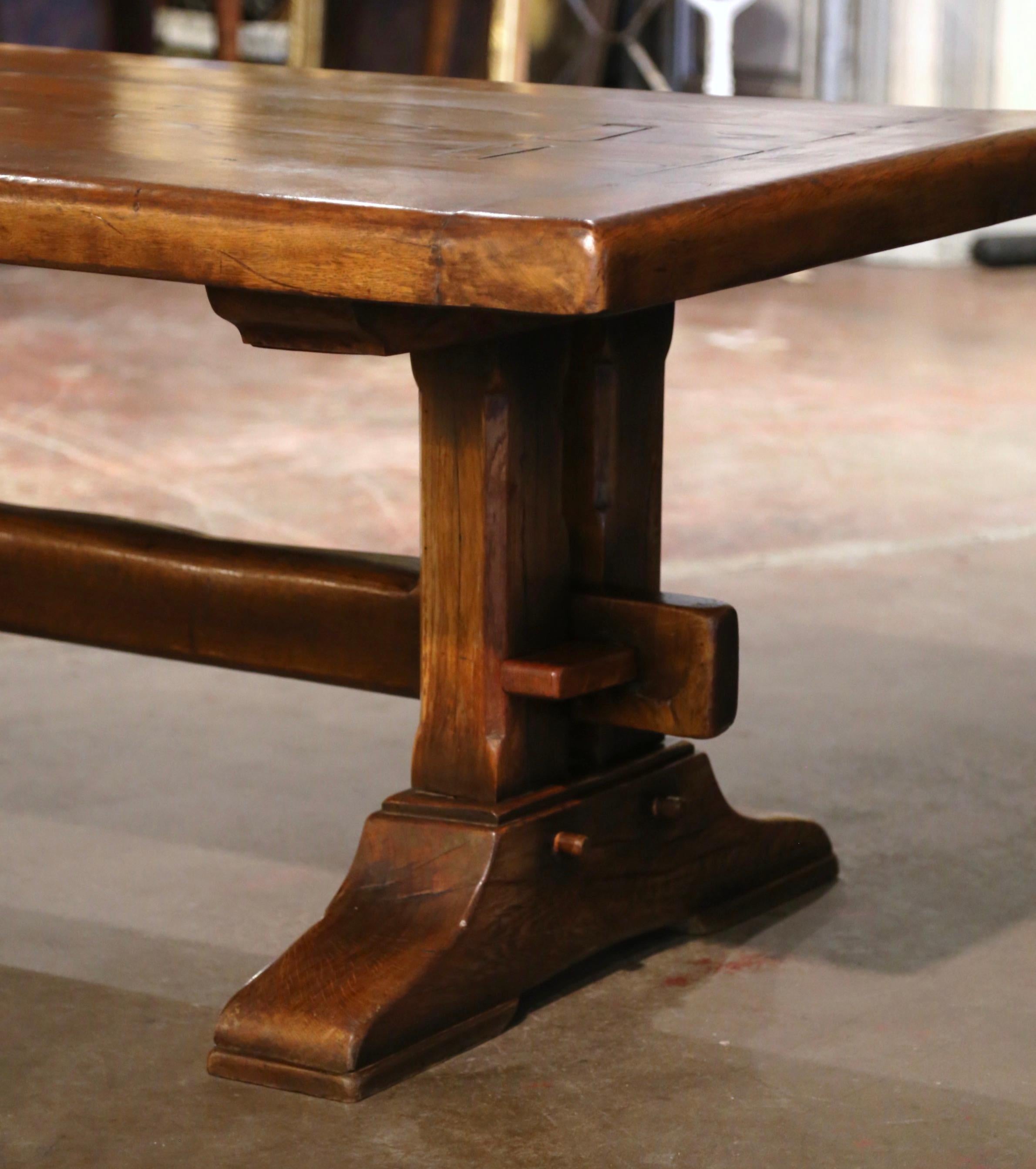 18th Century French Carved Oak Farm Trestle Table from Normandy 2