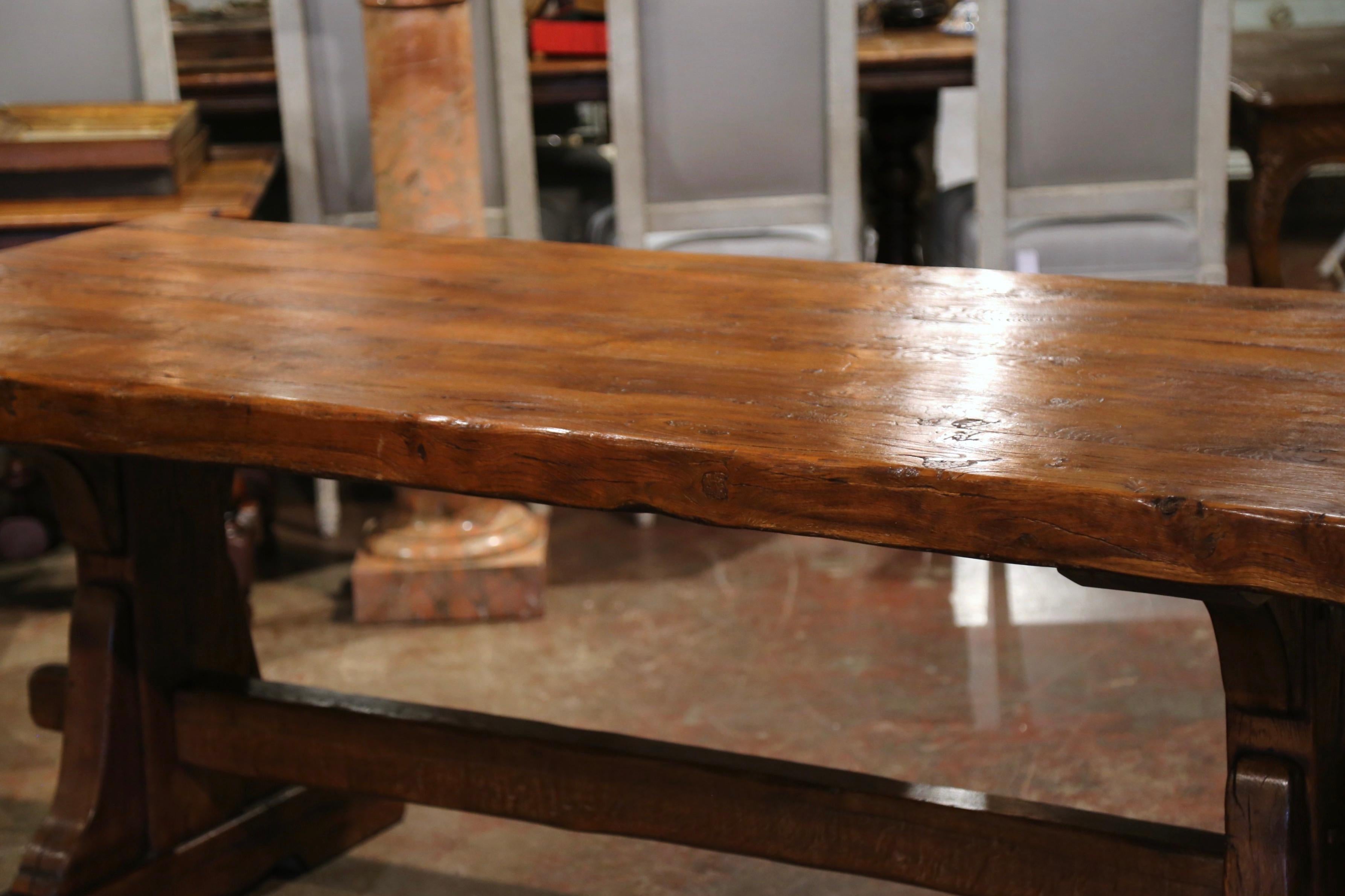 18th Century French Carved Oak Farm Trestle Table from Normandy 3