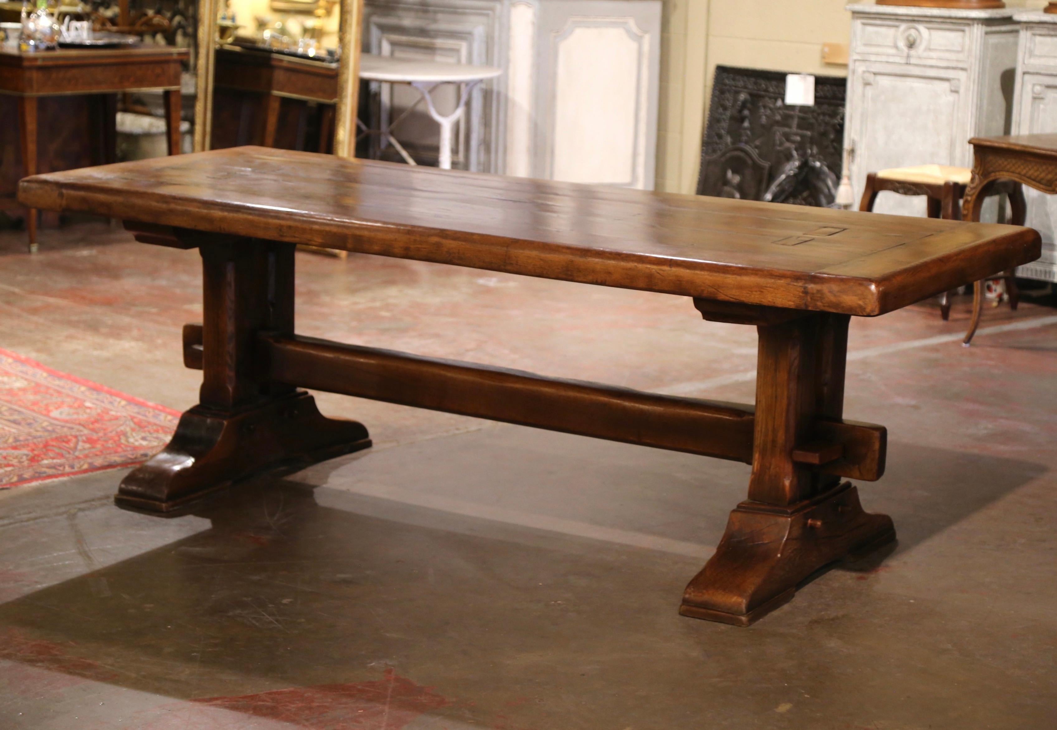 18th Century French Carved Oak Farm Trestle Table from Normandy 3