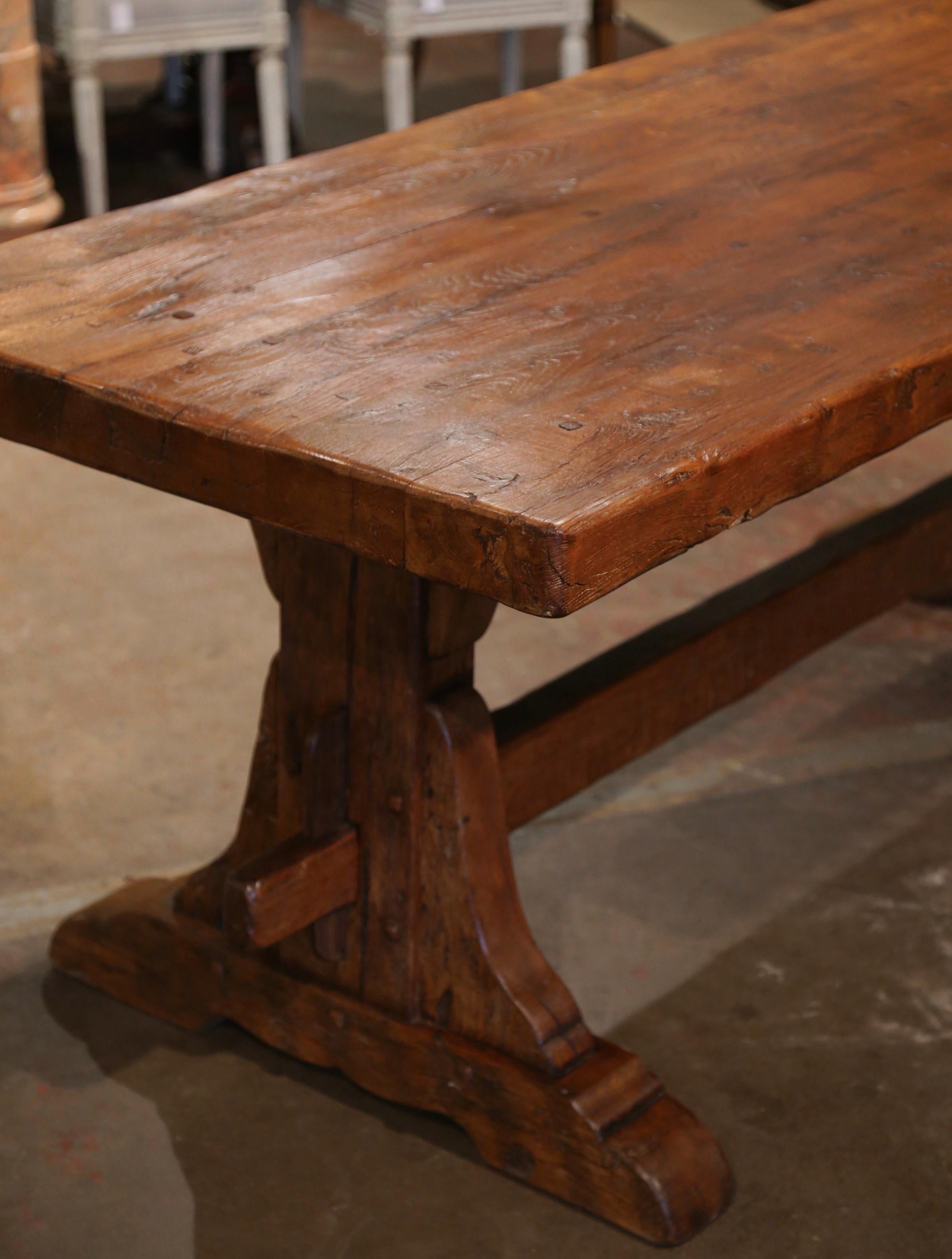 18th Century French Carved Oak Farm Trestle Table from Normandy 4