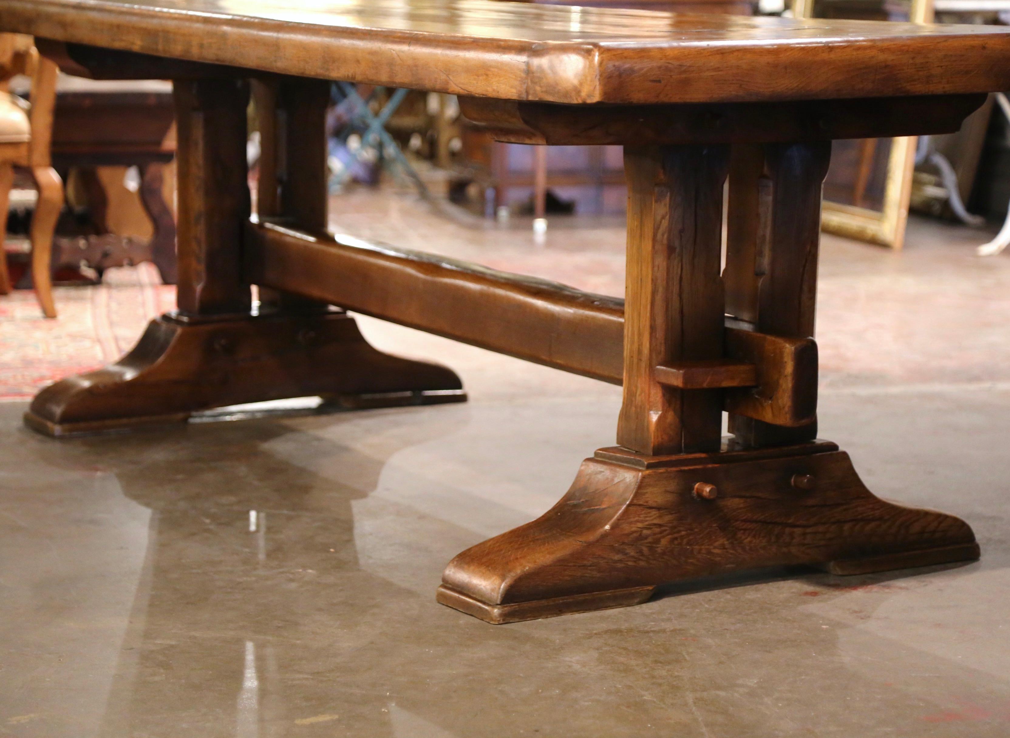 18th Century French Carved Oak Farm Trestle Table from Normandy 4