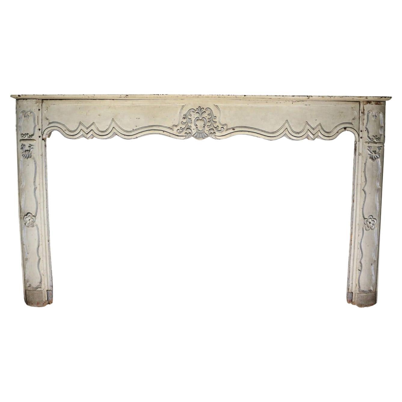 18th Century French Carved Oak Fire Mantel