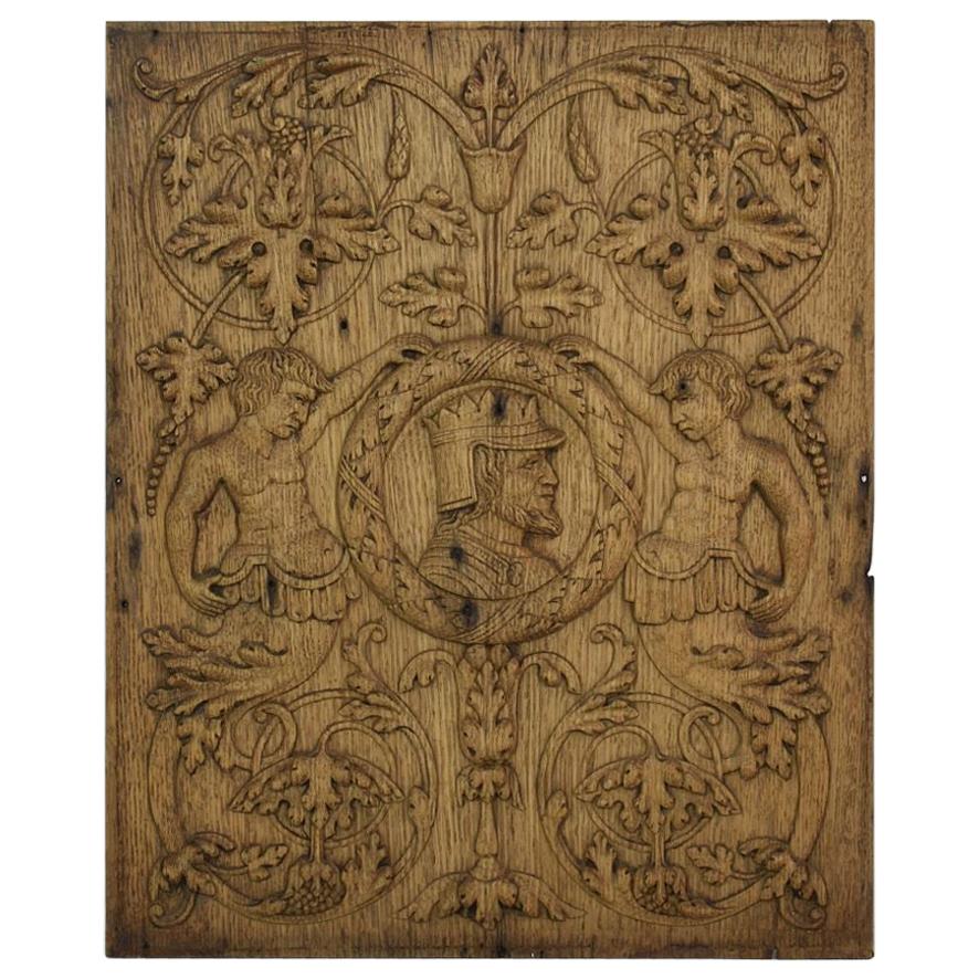 18th Century French Carved Oak Panel