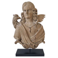 18th Century French Carved Oak Panel Of Saint John