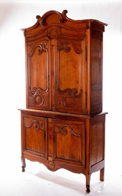 18th Century French Carved Pine Hutch