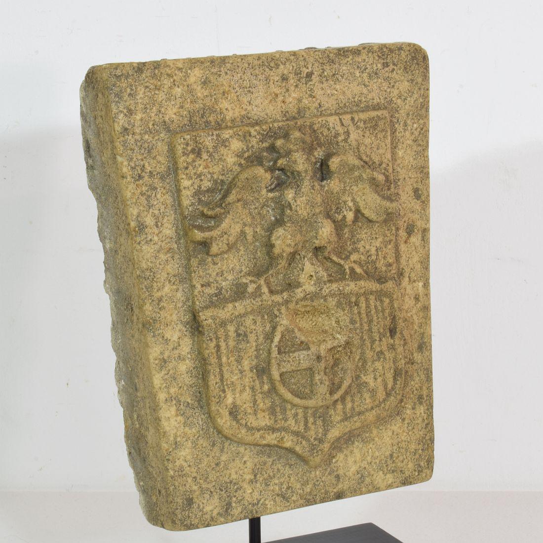 18th Century French Carved Stone Coat of Arms 1