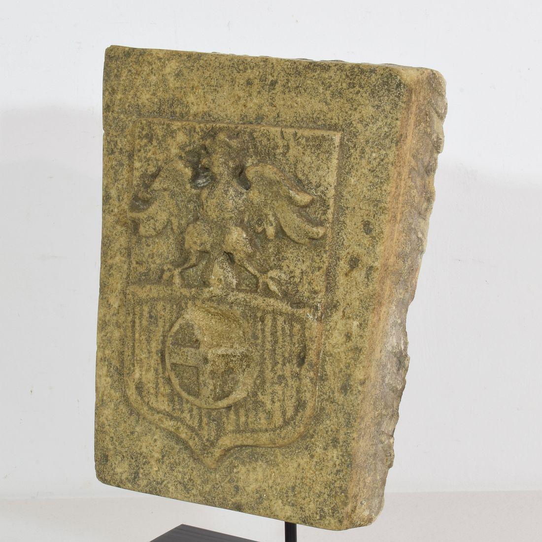 18th Century French Carved Stone Coat of Arms 2