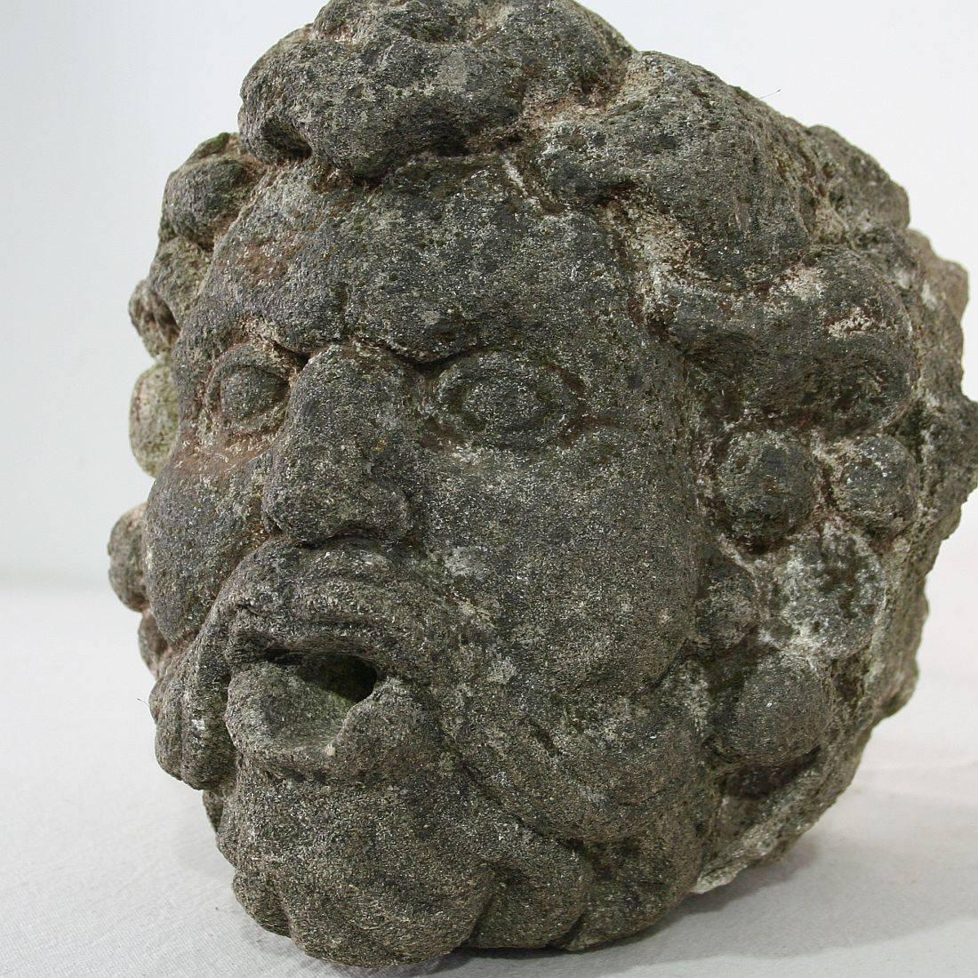 18th Century French Carved Stone Fountain Head 6