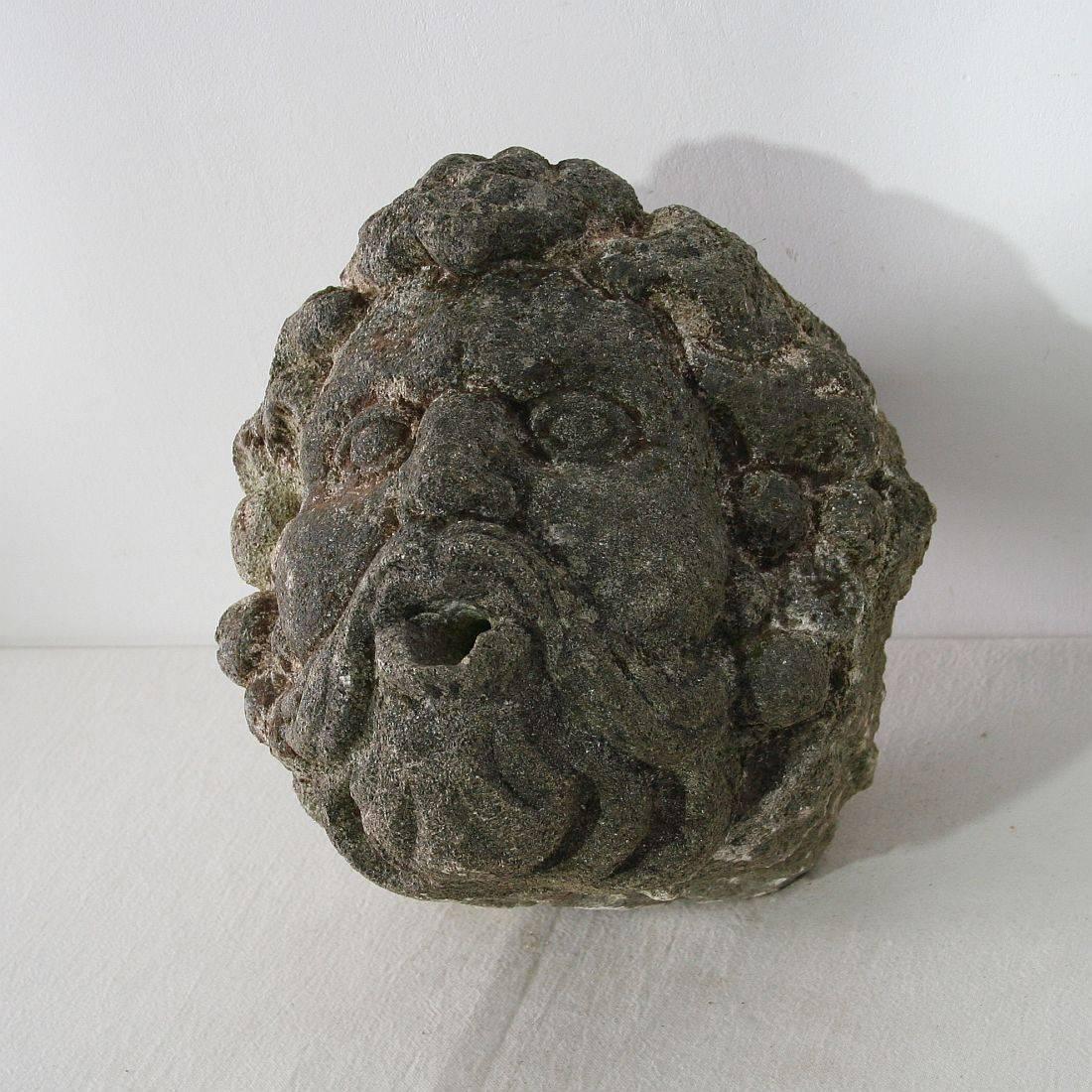 18th Century French Carved Stone Fountain Head 4