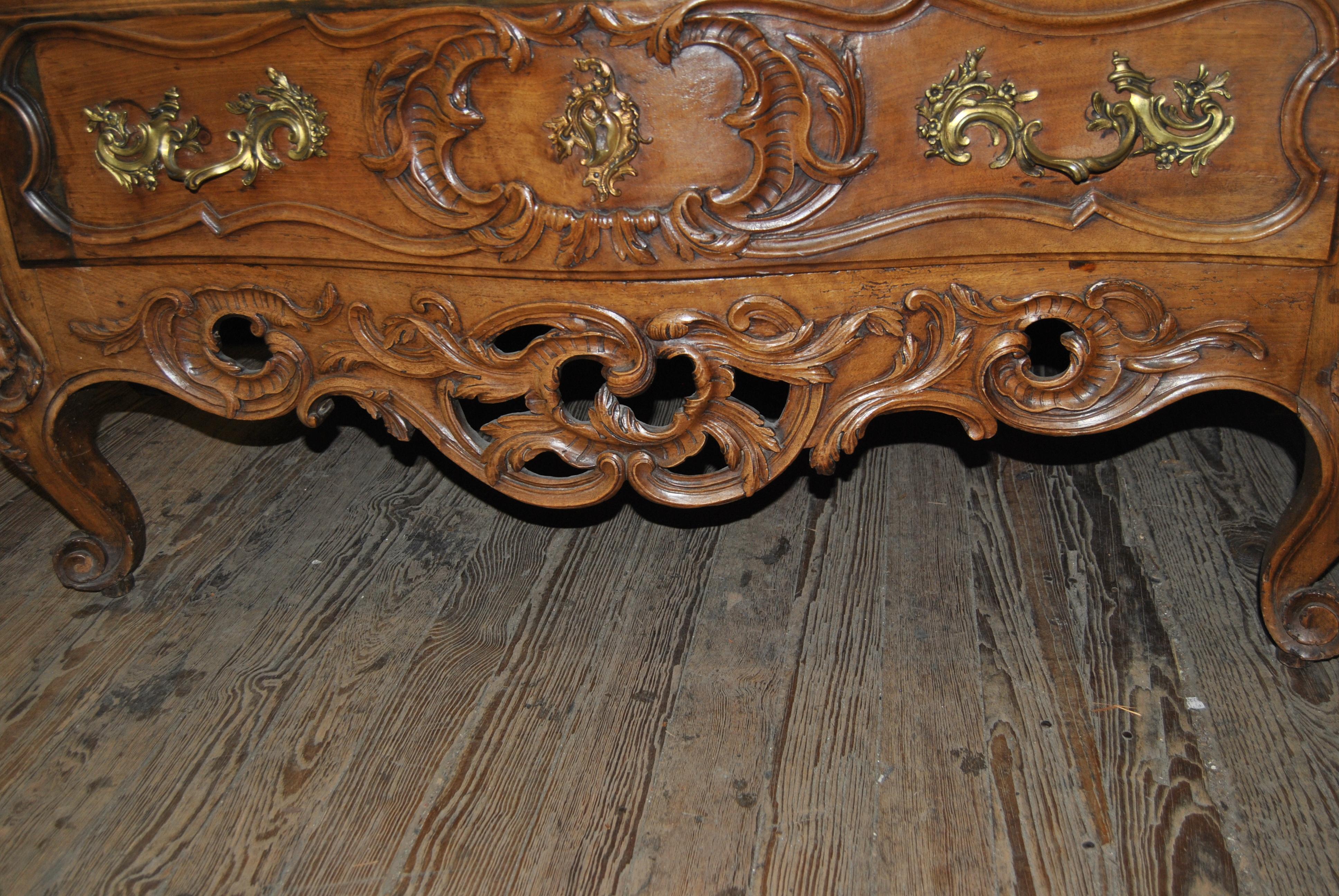 Late 18th Century 18th Century French Carved Walnut Chest of Drawers For Sale