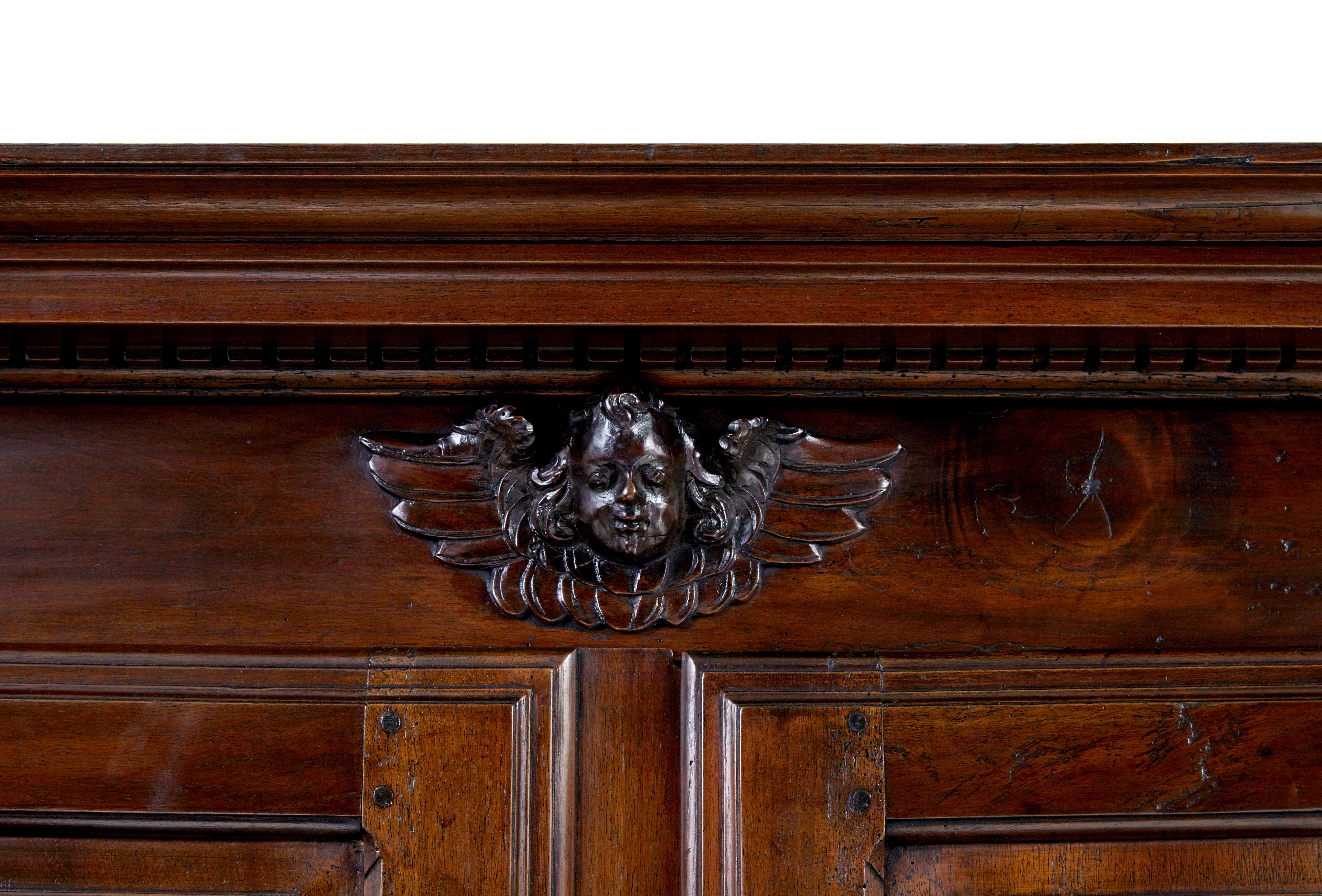 18th Century French carved walnut cupboard For Sale 4