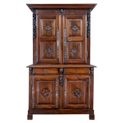 18th century French carved walnut cupboard