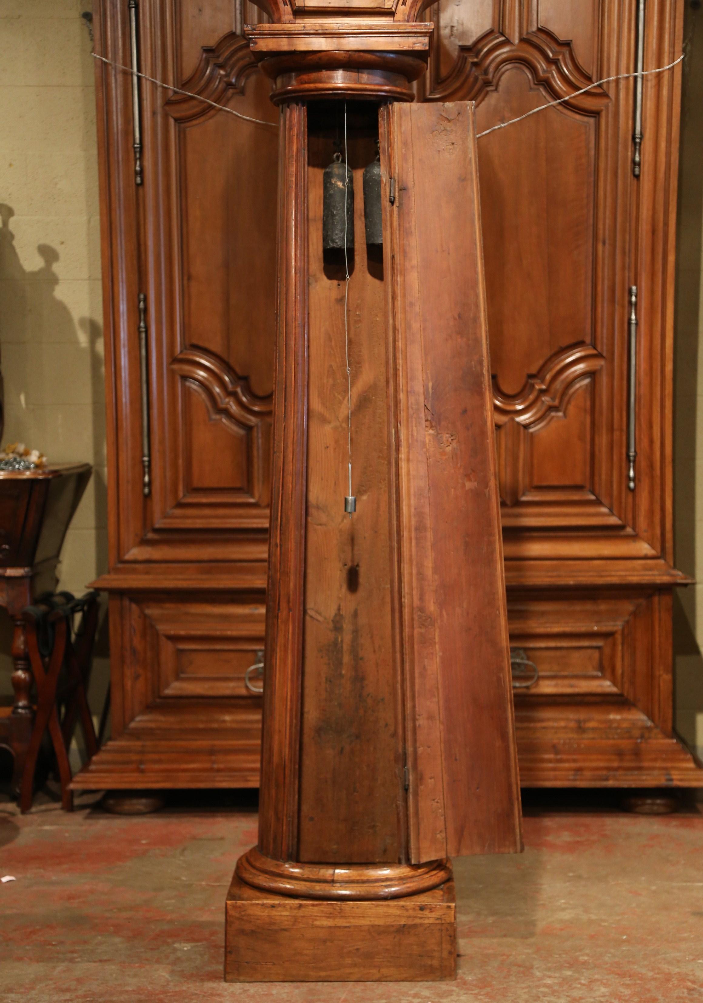 18th Century French Carved Walnut Grandfather Clock from Lyon 4
