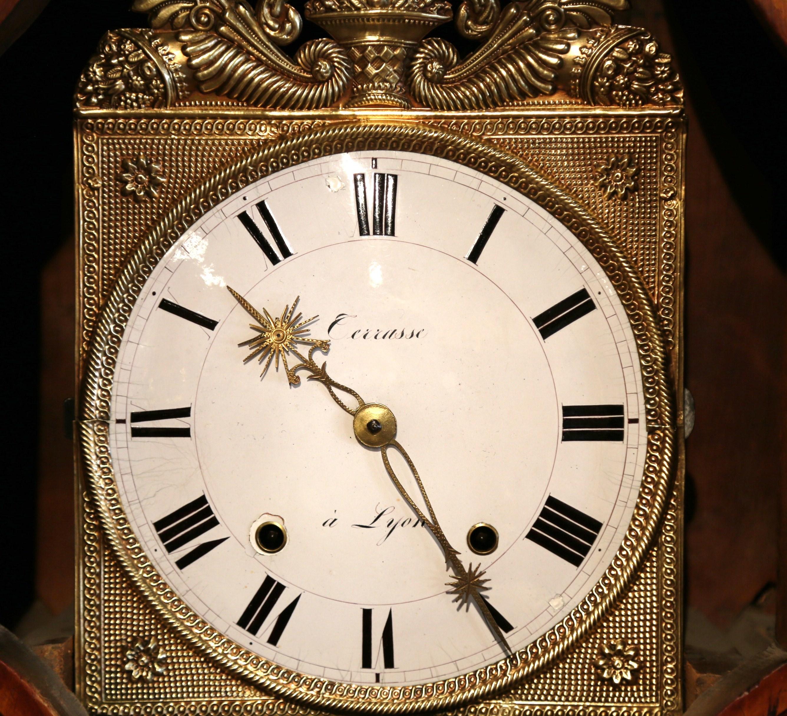 18th Century French Carved Walnut Grandfather Clock from Lyon 2