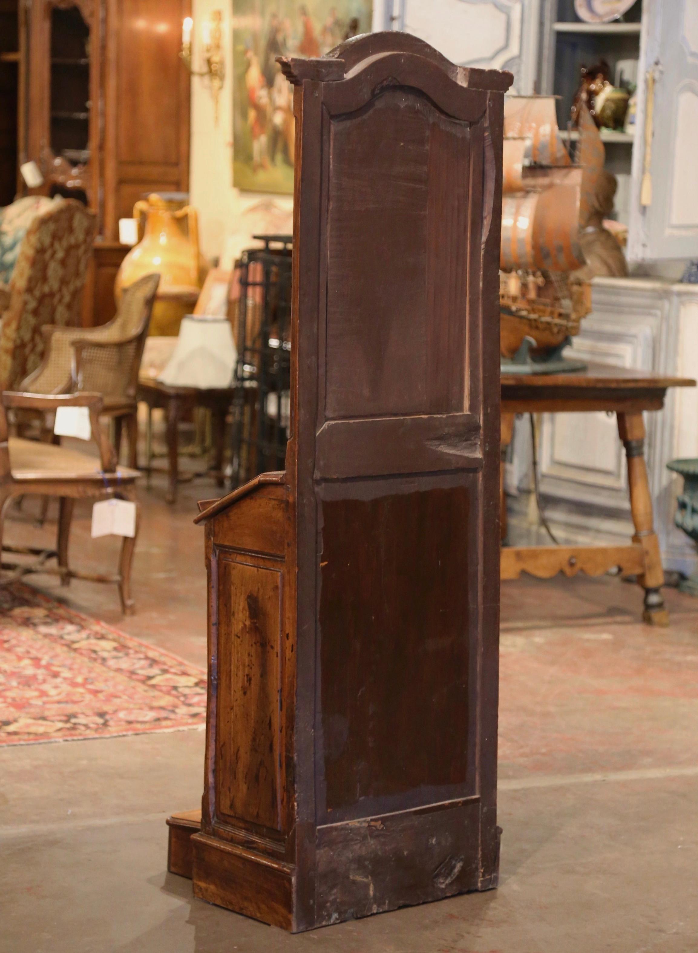 18th Century French Carved Walnut Oratoire Prayer Kneeler Cabinet from Burgundy 3