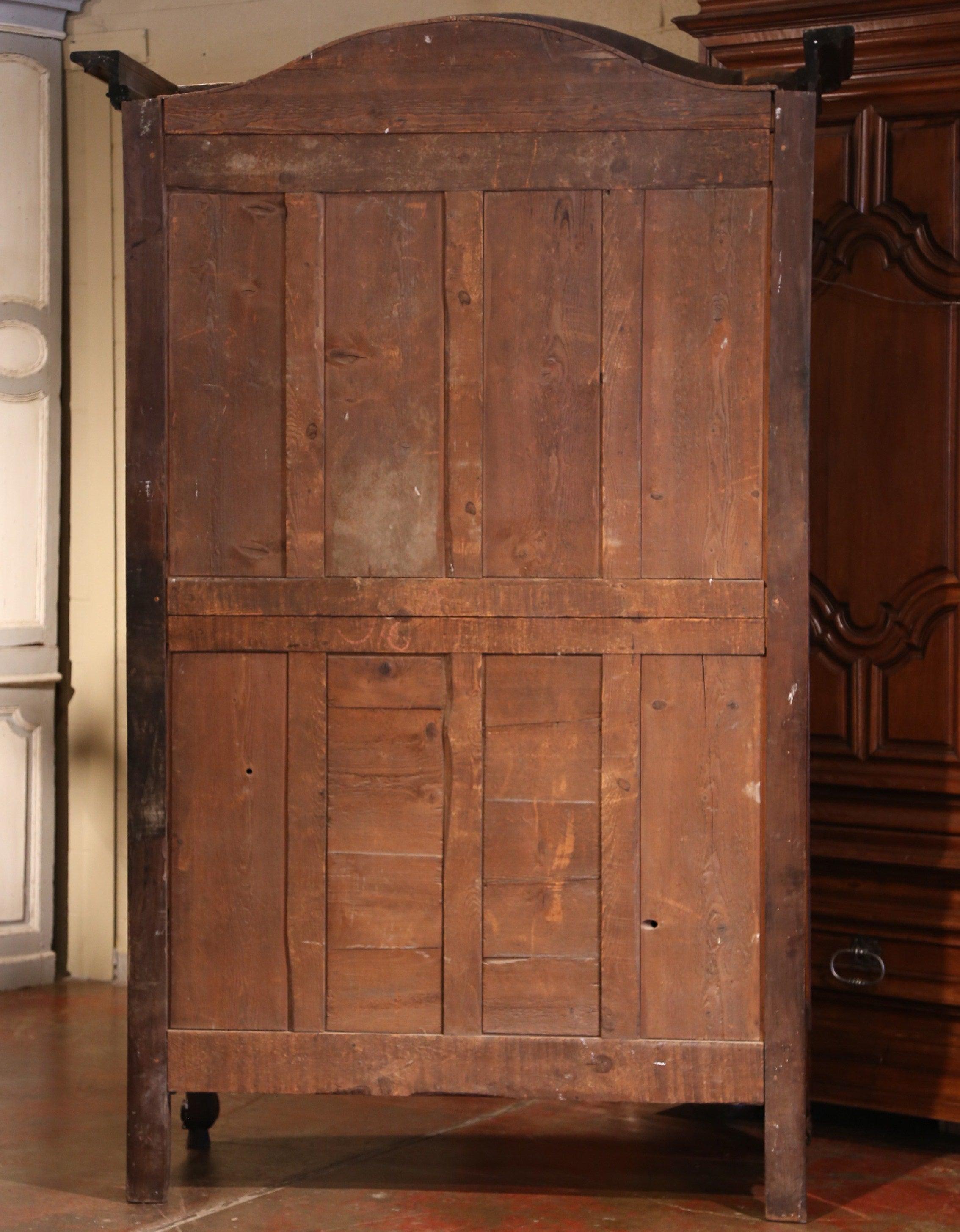 18th Century French Carved Walnut Wedding Armoire Cabinet from Provence 5